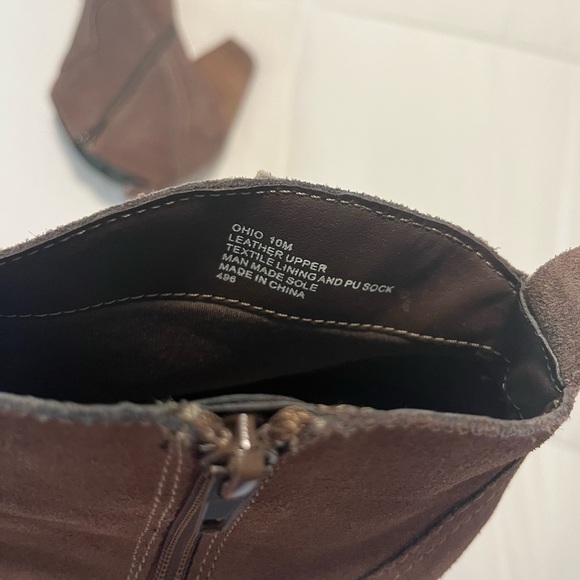 Steve Madden Ohio Suede Heeled Ankle Boots, Fringe, Size 10, Taupe, Brown, Fall - Picture 4 of 6